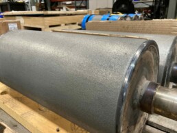 Close up of the surface of a laser clad steel roll